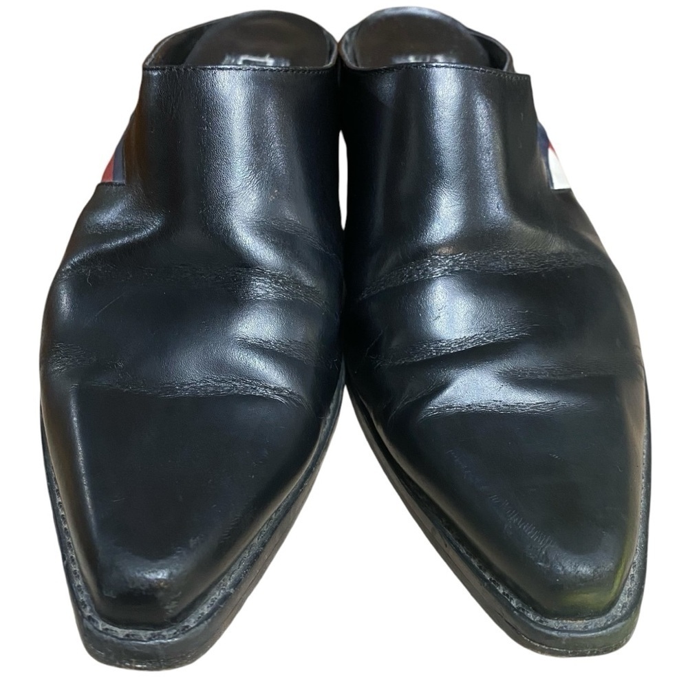 VTG y2k Tommy Hilfiger Black Slip On Mules With Logo On Side Size 6 - Picture 2 of 10